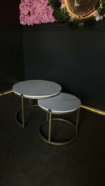 Журнальний столик  Loft Double  білий мармур метал золото - Зображення 2