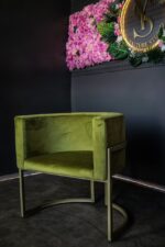 Крісло Loft Oval зелений велюр на металевому каркасі - Зображення 2