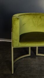 Крісло Loft Oval зелений велюр на металевому каркасі - Зображення 3