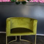 Крісло Loft Oval зелений велюр на металевому каркасі