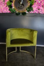 Крісло Loft Oval зелений велюр на металевому каркасі