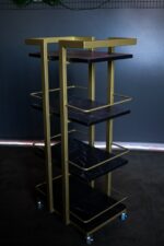 Візок косметологічний 03 метал золото чорний мармур - Зображення 3