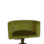 Перукарське крісло Oval зелене велюр, золота база