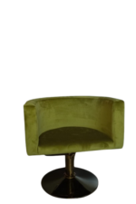 Перукарське крісло Oval зелене велюр, золота база