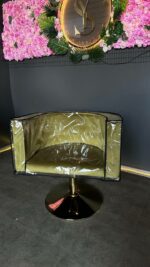 Чохол на перукарське крісло Oval прозорий, чорна окантовка - Зображення 2