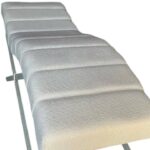 Кушетка для нарощення вій Loft анатомічна, біла букле, біла основа