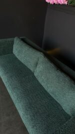 Диван Lounge 140 см зелений букле з подушками, золота основа - Зображення 3