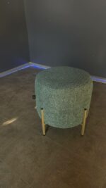 Пуф Loft циліндр зелений букле, золота основа - Зображення 2