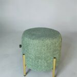 Пуф Loft циліндр зелений букле, золота основа