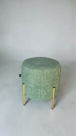Пуф Loft циліндр зелений букле, золота основа