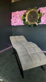 Кушетка Loft квадратна прошивка, букле taupe (бежево-сіра), чорна основа - Зображення 3