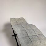 Кушетка Loft квадратна прошивка, букле taupe (бежево-сіра), чорна основа