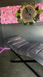 Кушетка Loft з регулюванням, графітовий велюр, чорна основа - Зображення 3