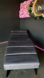 Кушетка Loft з регулюванням, графітовий велюр, чорна основа - Зображення 4