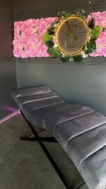 Кушетка Loft з регулюванням, графітовий велюр, чорна основа - Зображення 2