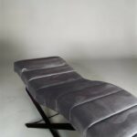 Кушетка Loft з регулюванням, графітовий велюр, чорна основа