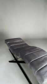 Кушетка Loft з регулюванням, графітовий велюр, чорна основа