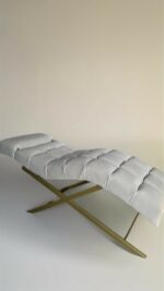 Кушетка Loft з регулюванням узголів’я, квадратна прошивка, золота основа