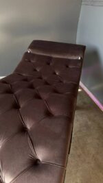 Кушетка Loft з регулюванням, велюр коричневий, чорні ніжки - Зображення 3