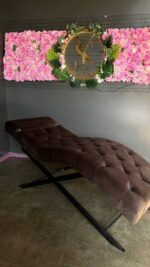 Кушетка Loft з регулюванням, велюр коричневий, чорні ніжки - Зображення 2