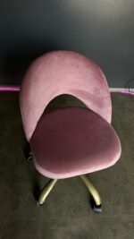 Стілець Mood на колесах золото, велюр пудрово-рожевий | Сучасний офісний / косметичний стілець - Зображення 3