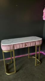 Стіл Art Lux квадрат із шухлядою, золото, білий мармур | Б’юті / туалетний стіл - Зображення 6