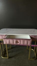 Стіл Art Lux квадрат із шухлядою, золото, білий мармур | Б’юті / туалетний стіл - Зображення 3