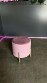 Пуф циліндр Loft, велюр, золота основа | М’який пуф для дому та салону - Зображення 3