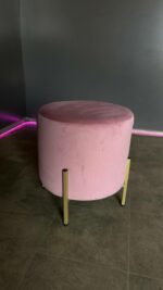 Пуф циліндр Loft, велюр, золота основа | М’який пуф для дому та салону - Зображення 2