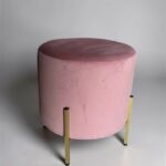 Пуф циліндр Loft, велюр, золота основа | М’який пуф для дому та салону