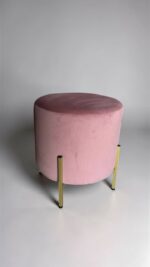 Пуф циліндр Loft, велюр, золота основа | М’який пуф для дому та салону