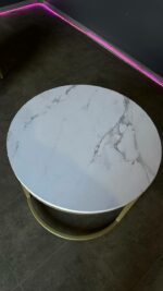 Стіл журнальний Loft круглий, золото, білий мармур | Сучасний журнальний столик - Зображення 4