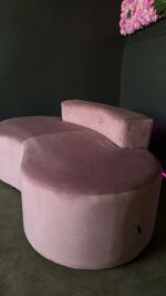 Диван Luna 160 см рожевий велюр | Диван для зони очікування, салону краси та дому - Зображення 6