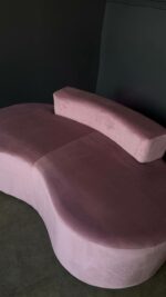 Диван Luna 160 см рожевий велюр | Диван для зони очікування, салону краси та дому - Зображення 4