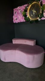 Диван Luna 160 см рожевий велюр | Диван для зони очікування, салону краси та дому - Зображення 3