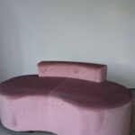 Диван Luna 160 см рожевий велюр | Диван для зони очікування, салону краси та дому