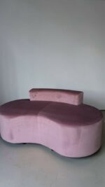 Диван Luna 160 см рожевий велюр | Диван для зони очікування, салону краси та дому