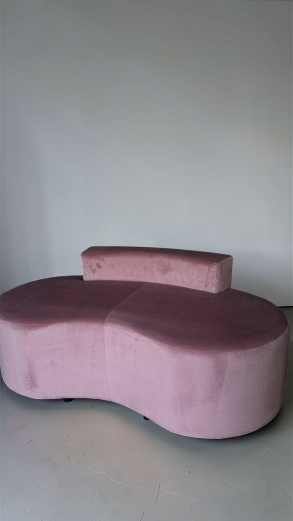 Диван Luna 160 см рожевий велюр | Диван для зони очікування, салону краси та дому