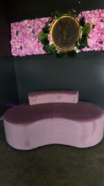 Диван Luna 160 см рожевий велюр | Диван для зони очікування, салону краси та дому - Зображення 2