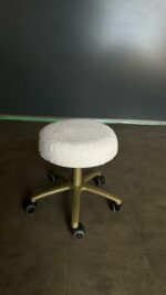 Стілець Таблетка на колесах, золота основа | М’який стілець для майстра / салону - Зображення 5