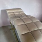 Кушетка Loft для нарощення вій, регульований підголівник, золото, бежевий велюр