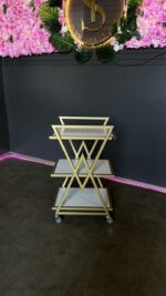 Візок 02 золото, полиці ДСП біле | Косметичний візок на колесах - Зображення 5