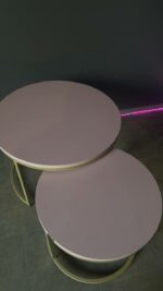 Купити журнальний стіл подвійний Loft золото рожевий | Набір 2 столиків для салону та дому - Зображення 5