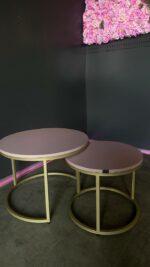 Купити журнальний стіл подвійний Loft золото рожевий | Набір 2 столиків для салону та дому - Зображення 6