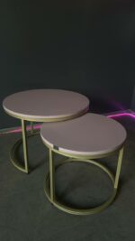 Купити журнальний стіл подвійний Loft золото рожевий | Набір 2 столиків для салону та дому - Зображення 2