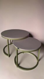 Купити журнальний стіл подвійний Loft золото рожевий | Набір 2 столиків для салону та дому