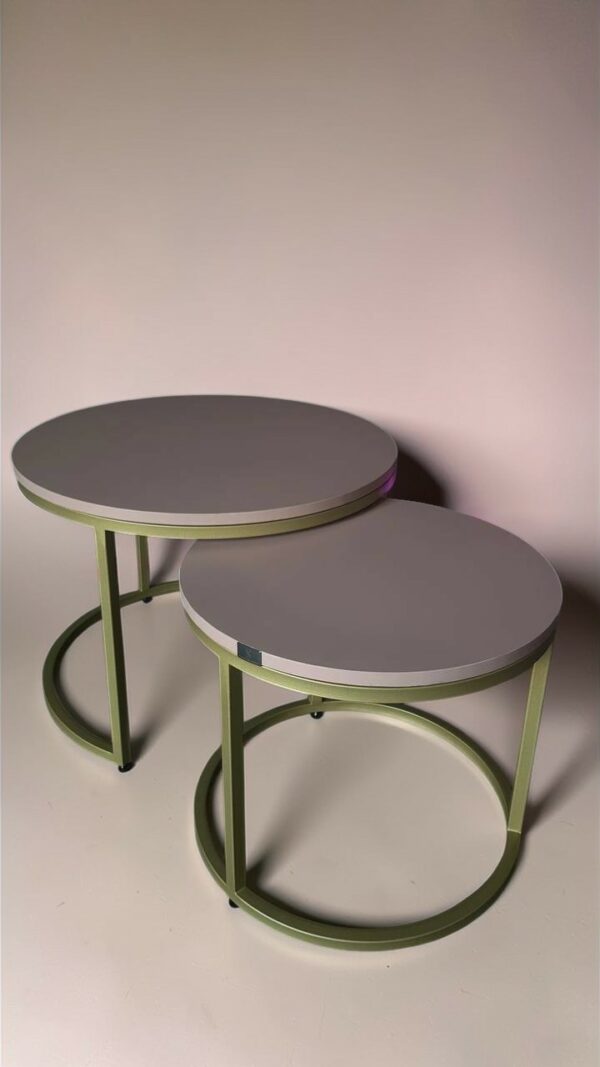 Купити журнальний стіл подвійний Loft золото рожевий | Набір 2 столиків для салону та дому