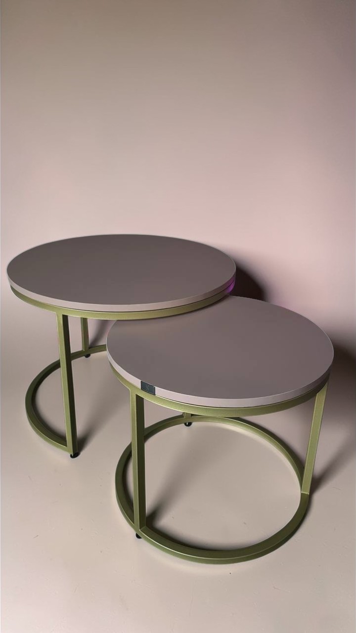 5339531839955210860 — копия Купити журнальний стіл подвійний Loft золото рожевий | Набір 2 столиків для салону та дому - Зображення 1