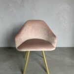 Купити стілець Classic велюр бежевий золото | М’який стілець для кухні, салону та дому