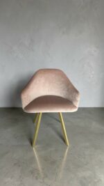 Купити стілець Classic велюр бежевий золото | М’який стілець для кухні, салону та дому